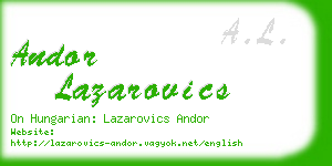 andor lazarovics business card
